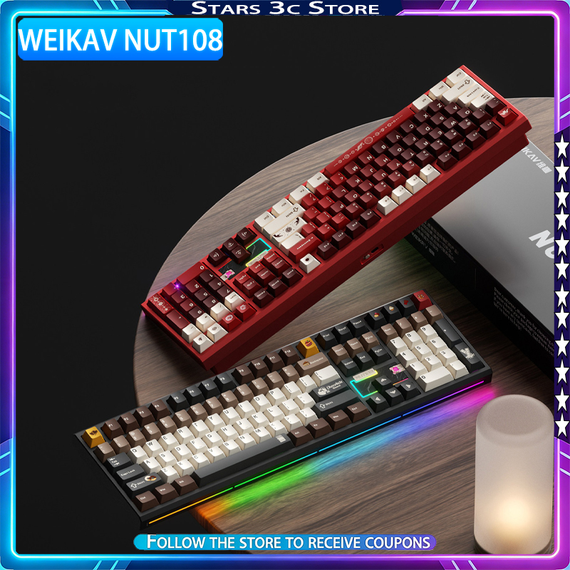 Gaming Keyboard Mechanical Wireless - WEIKAV NUT108 Mechanical Keyboard Aluminum Alloy