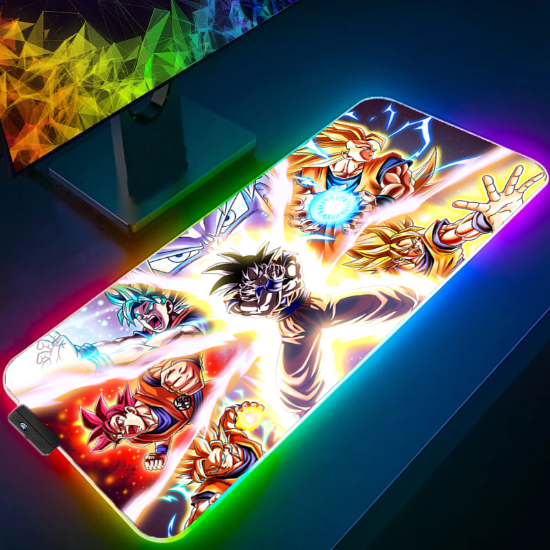 Gaming Keyboard Nearby - LED Mouse pad Dragon Ball Computer