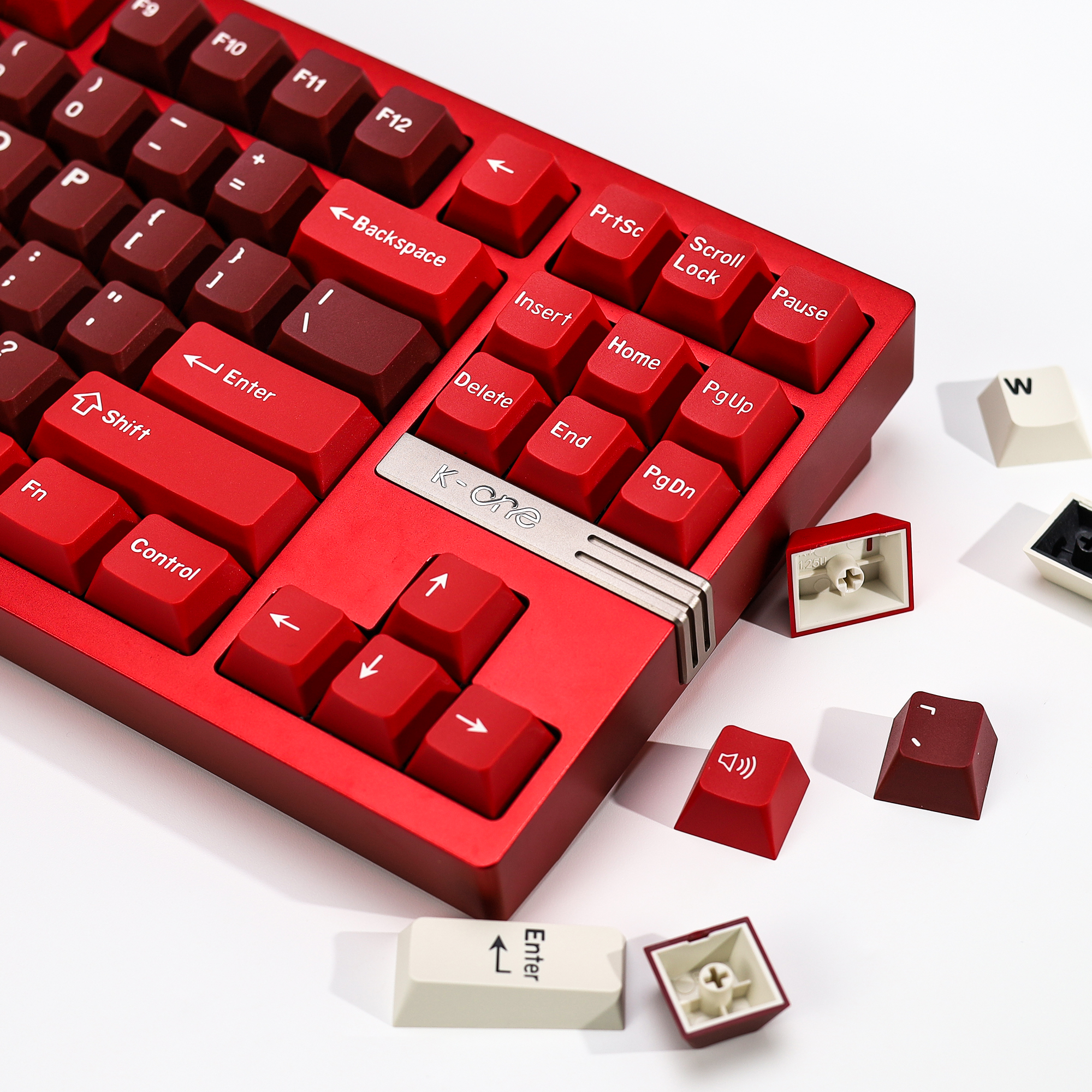 Gaming Keyboard No Number Pad - KBDiy GMK Jamon Keycap Red Retro