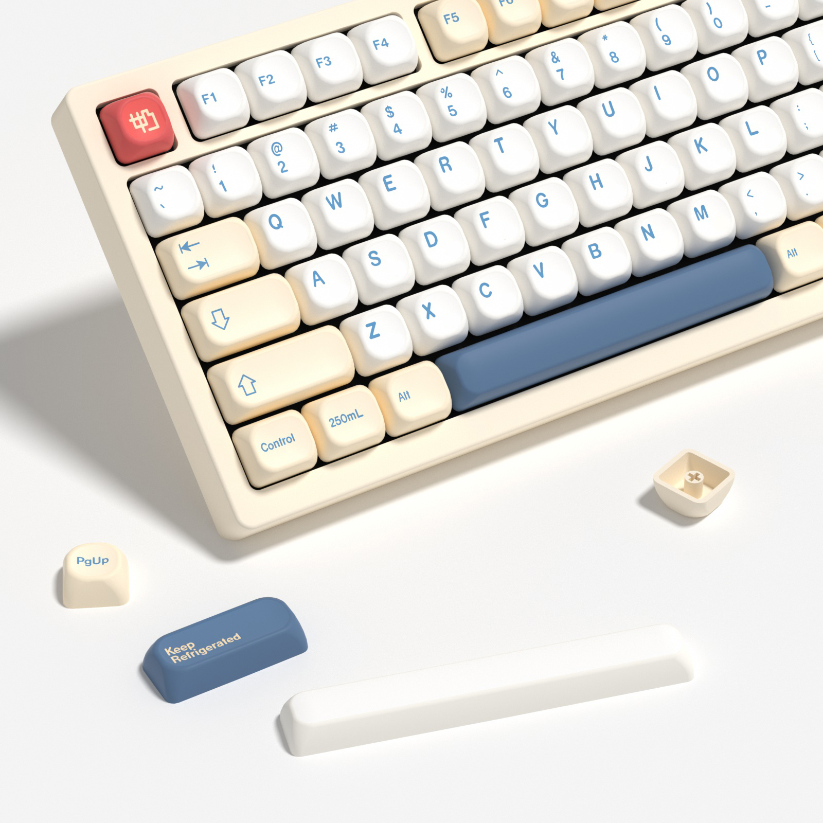 Gaming Keyboard No Number Pad - KBDiy GMK Soymilk Keycaps Retro KOA