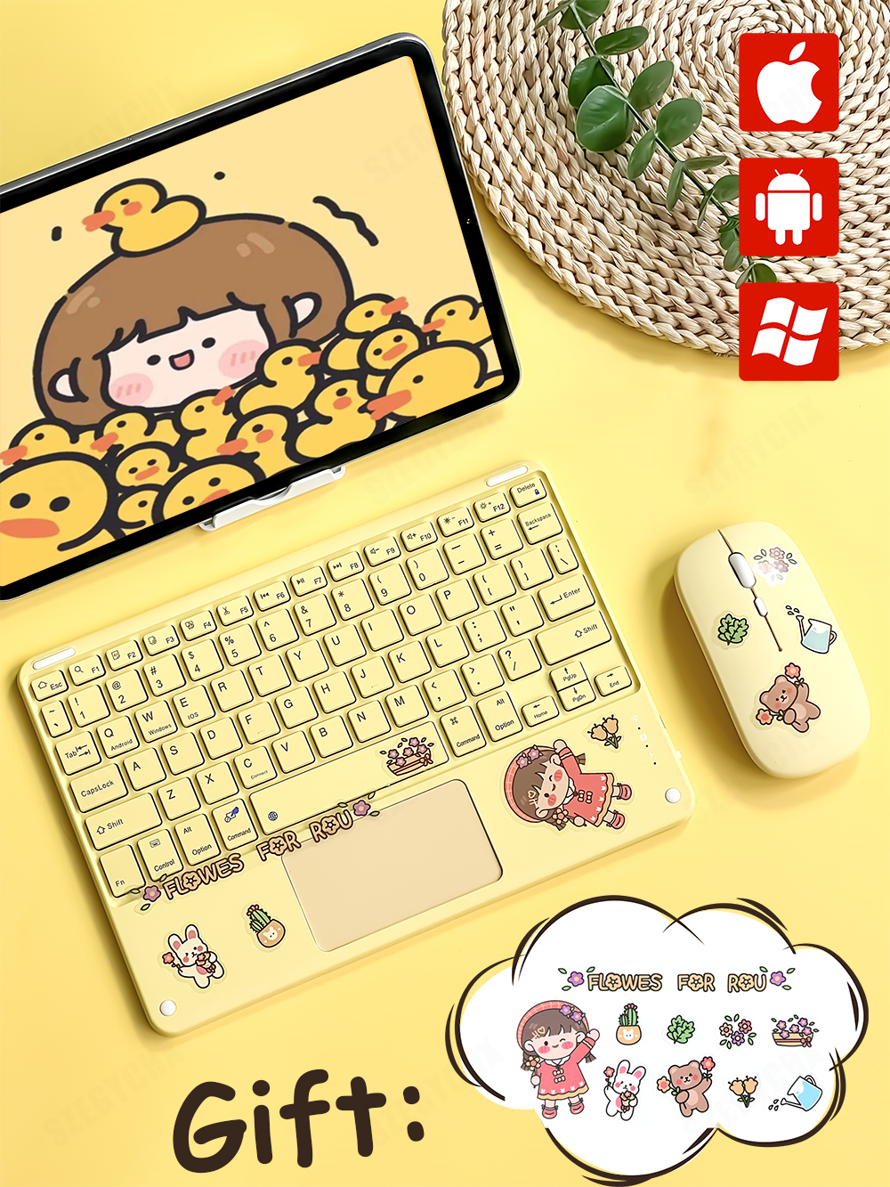 Gaming Keyboard And Mouse Wireless - Tablet Android IOS Windows For iPad