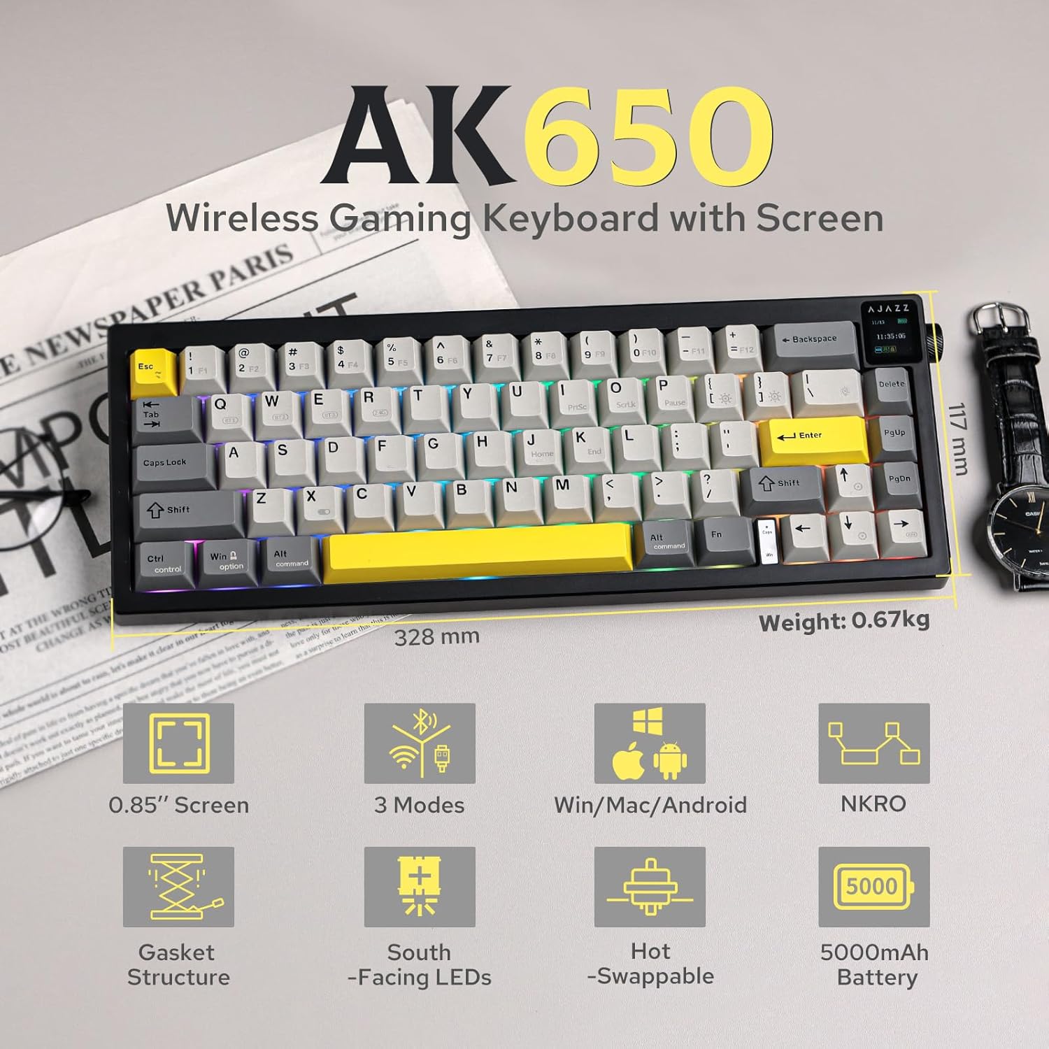 Ajazz AK650 Gaming Mechanical  - đánh giá và giá Gaming Keyboard Budget