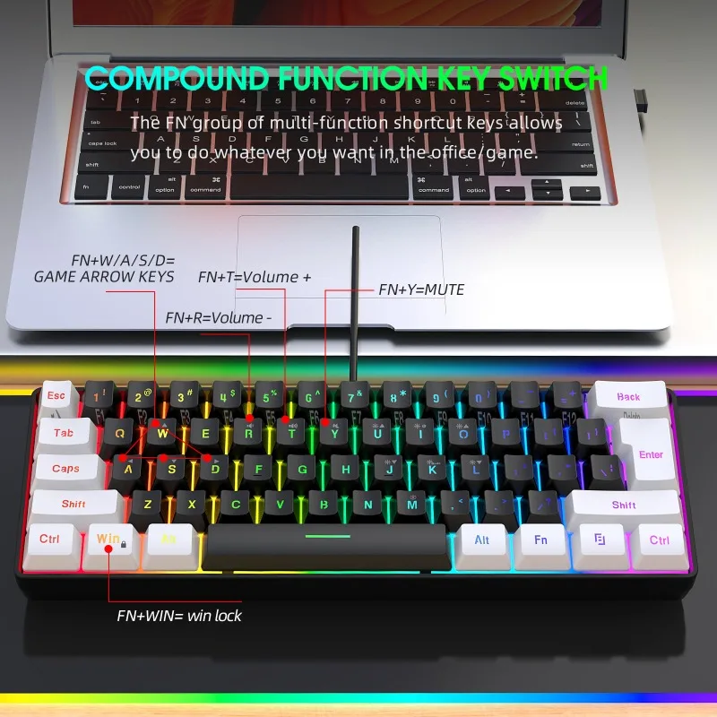 Keyboard and mouse 60% compute - đánh giá và giá Gaming Keyboard Ergonomic
