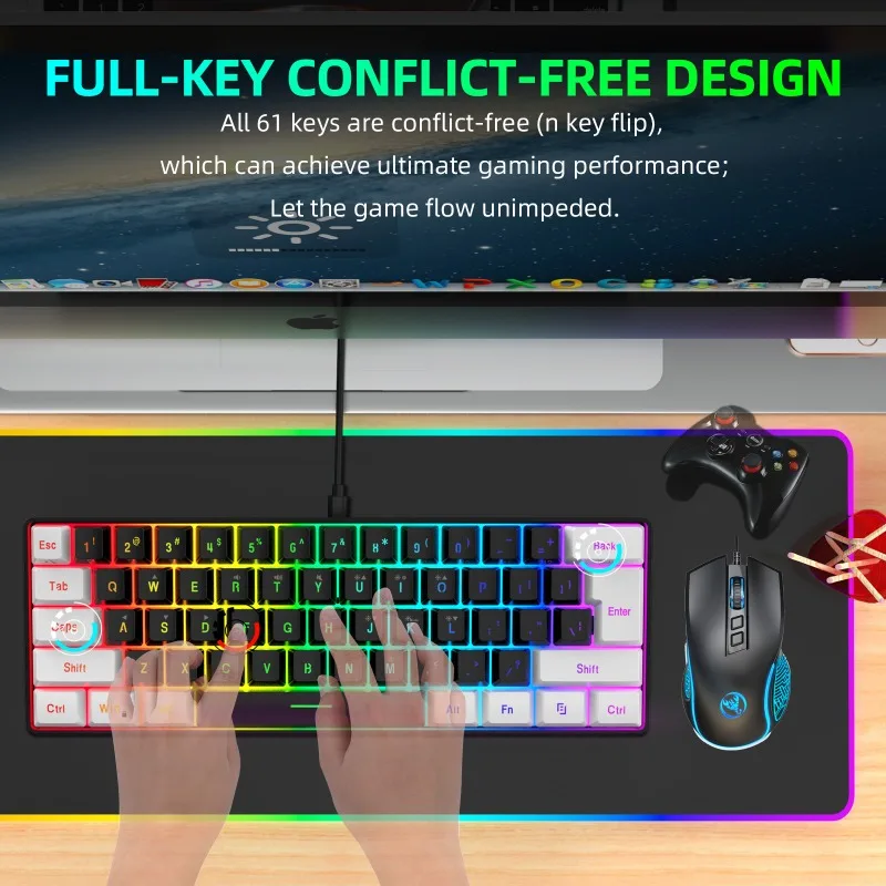 Keyboard and mouse 60% compute - đánh giá và giá Gaming Keyboard Ergonomic