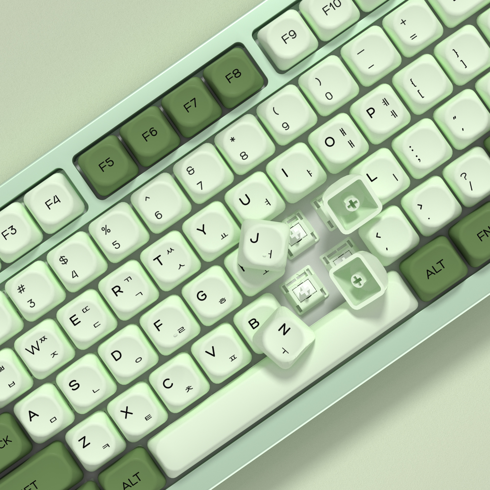 KBDiy Matcha Korean Keycap Gre - đánh giá và giá Keyboard Gaming Mac