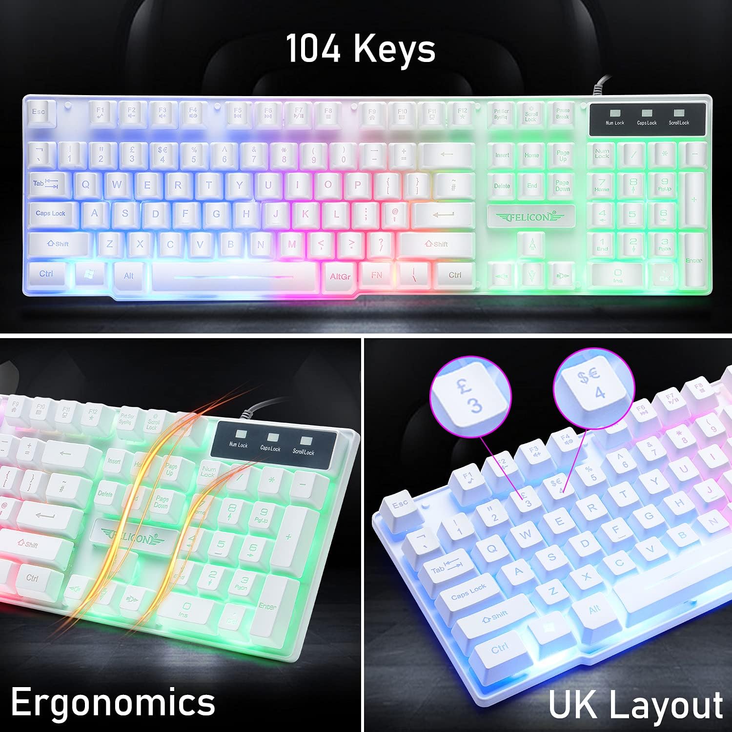 MAMBASNAKE T11 UK 100% Gaming  - đánh giá và giá Gaming Keyboard And Mouse Wireless