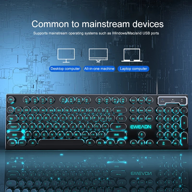 Retro Punk Mechanical Feel Key - đánh giá và giá Gaming Keyboard And Mouse Wireless