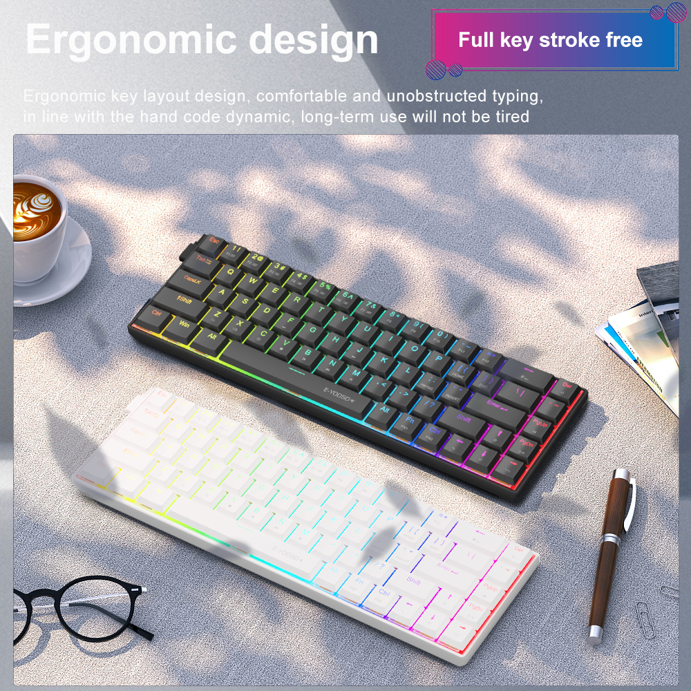 E-YOOSO A68 RGB Mini Slim USB  - đánh giá và giá Gaming Keyboard Budget