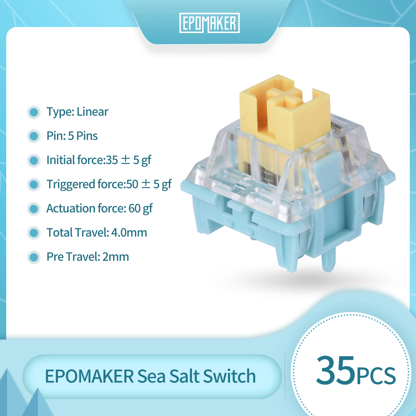 35 Pieces EPOMAKER Sea Salt Si - đánh giá và giá Gaming Keyboard Mechanical Wireless