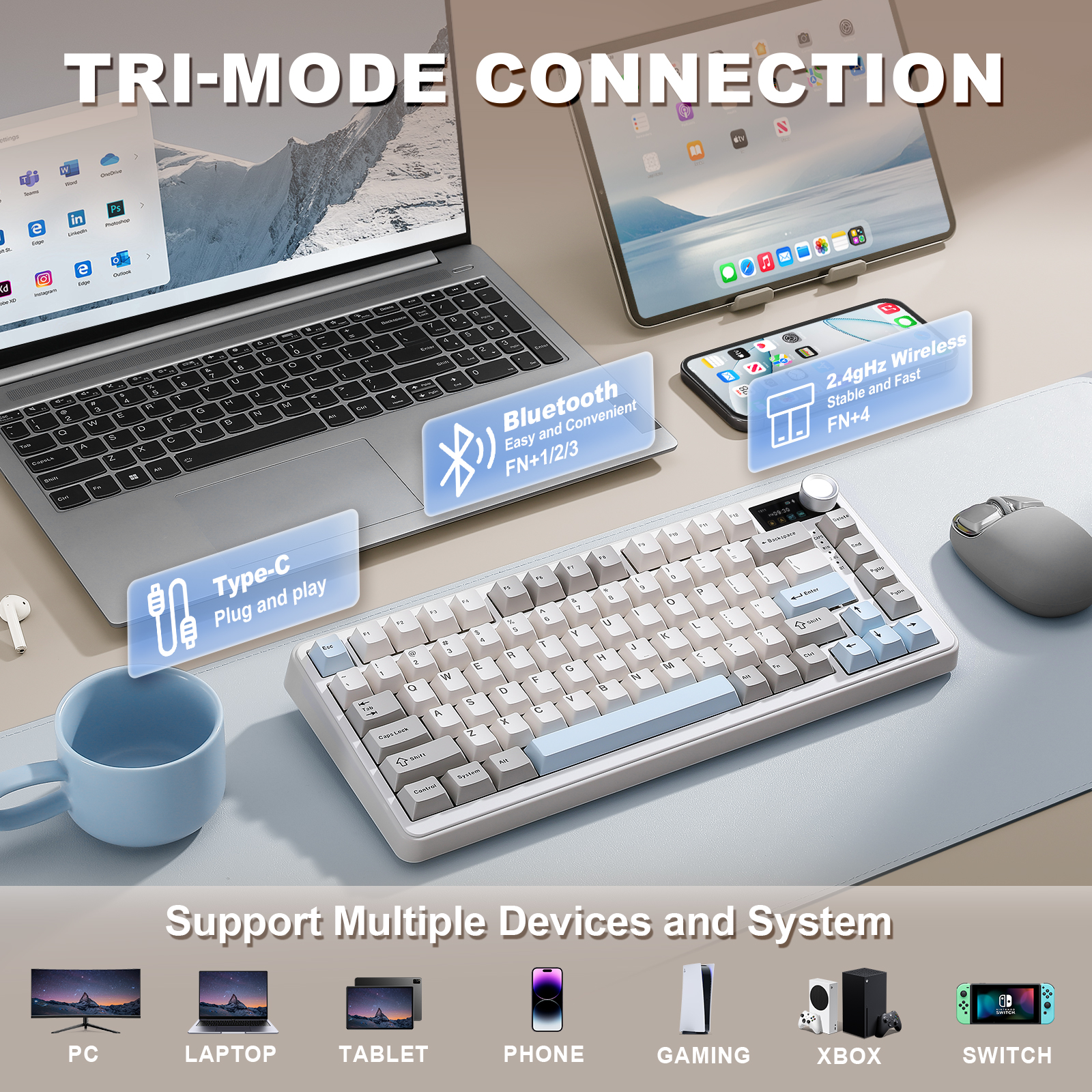 YUNZII B75 PRO MAX Wireless Me - đánh giá và giá Keyboard Gaming Mac