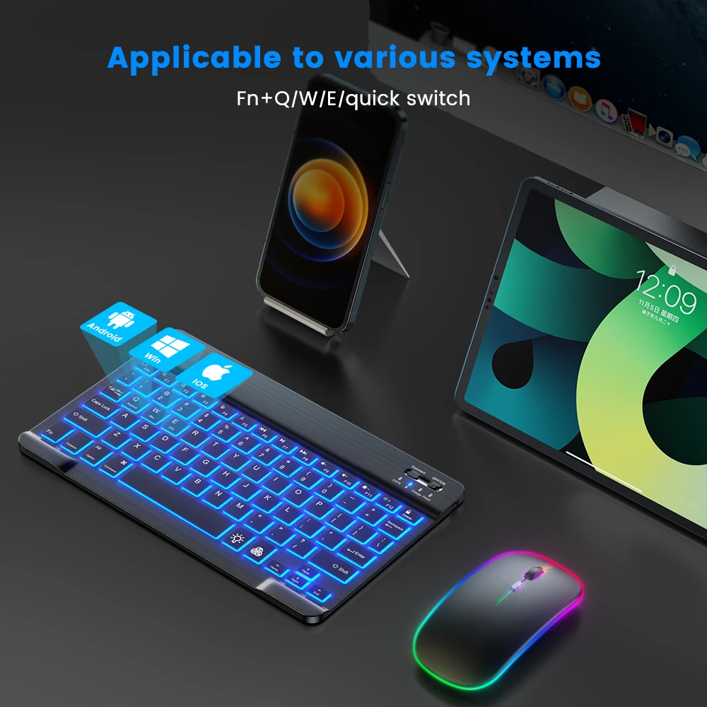 READ YYEAH RGB Backlit Bluetoo - đánh giá và giá Gaming Keyboard And Mouse Wireless