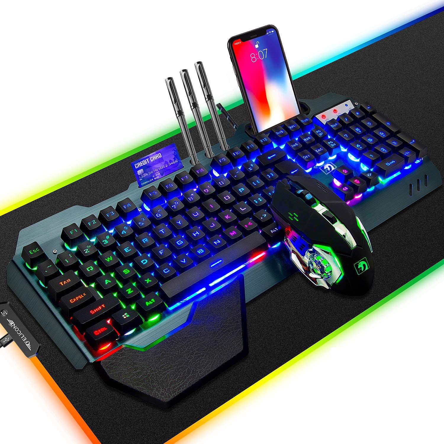 RGB Gaming Keyboard Mouse Comb - đánh giá và giá Gaming Keyboard No Number Pad