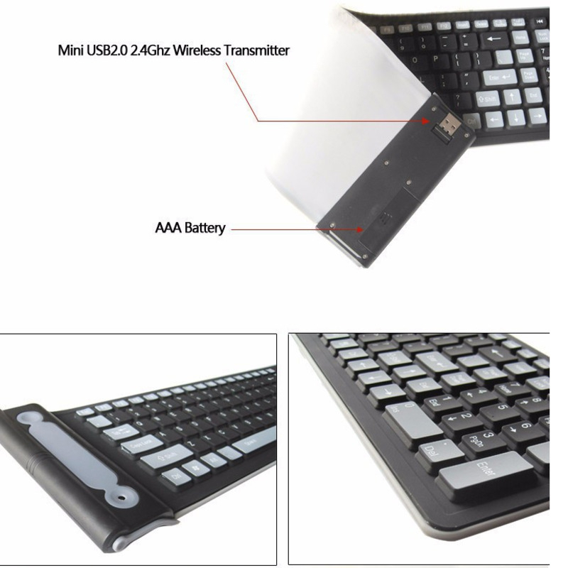Foldable Silicone Wireless Key - đánh giá và giá Gaming Keyboard Budget