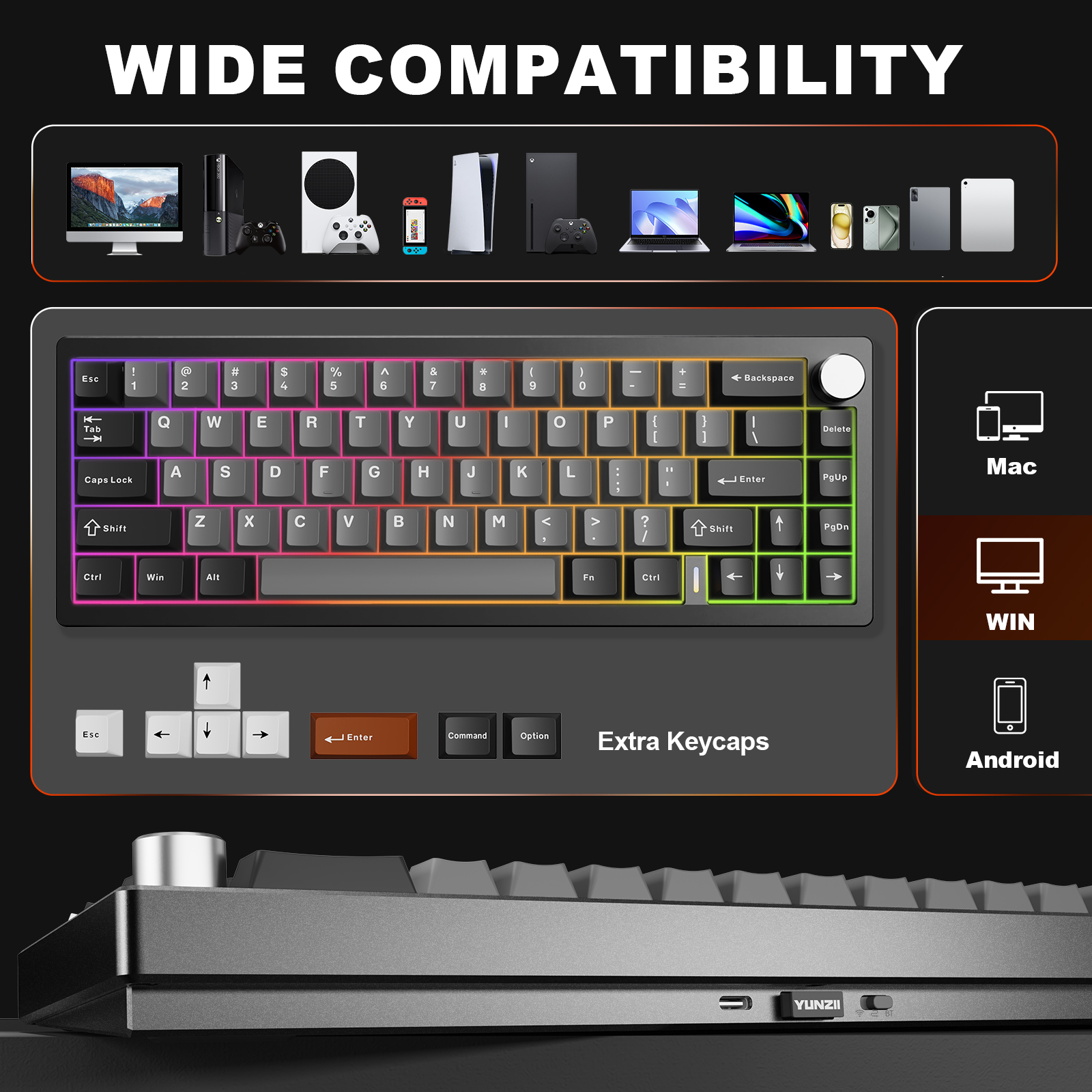 YUNZII AL68 Black QMK/VIA Mech - đánh giá và giá Keyboard Gaming Mac