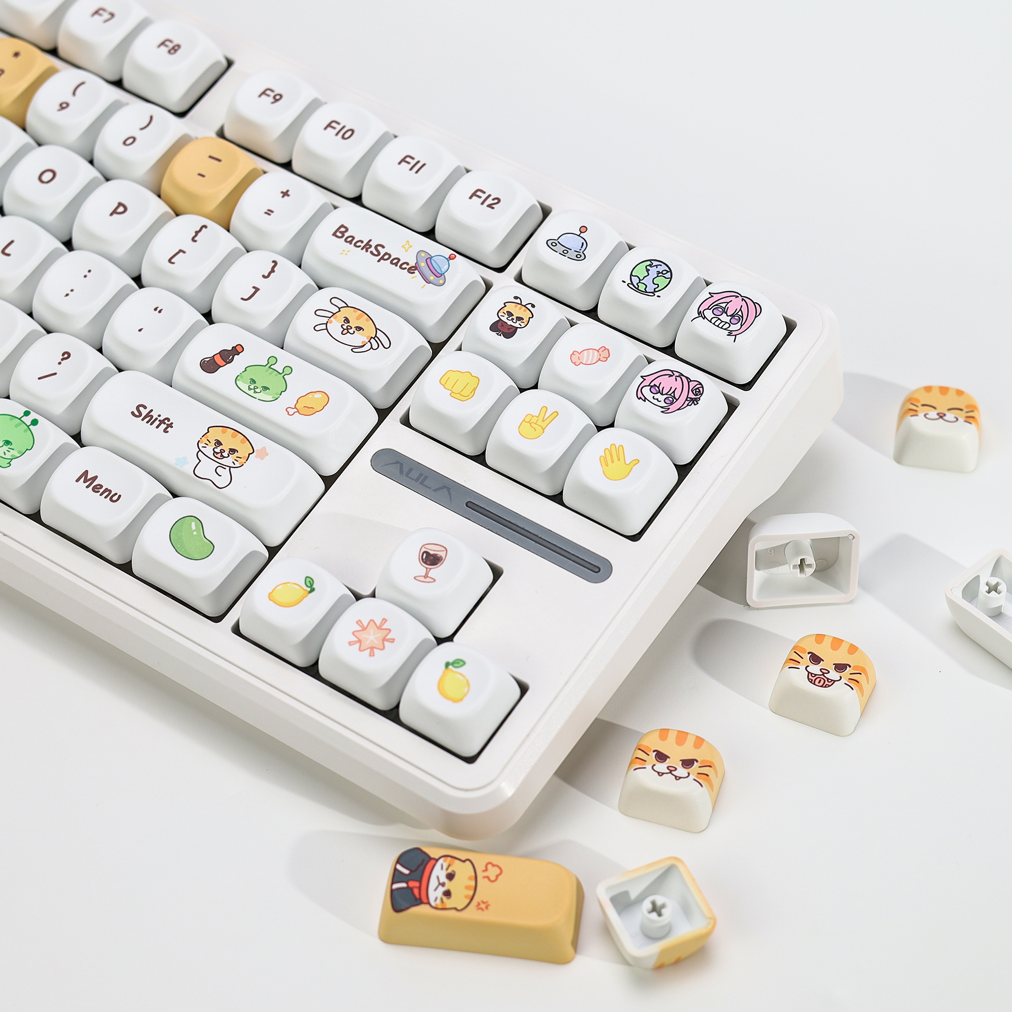 KBDiy Cute Bad Cat Theme Keyca - đánh giá và giá Gaming Keyboard No Number Pad