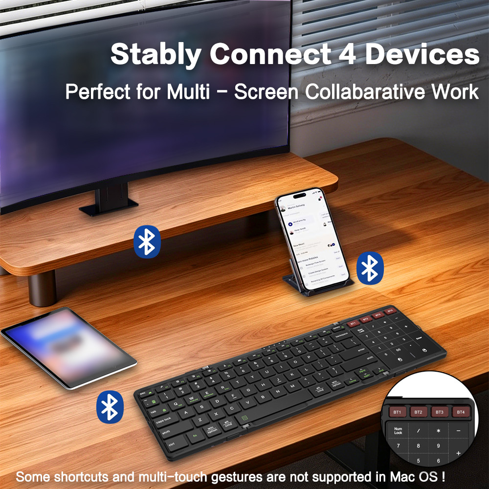JOMAA Foldable Bluetooth Keybo - đánh giá và giá Gaming Keyboard No Number Pad