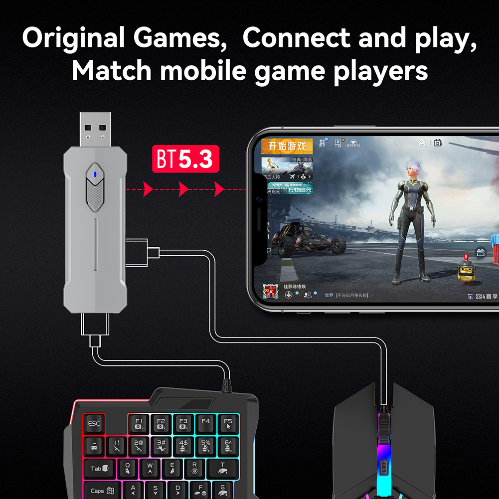5 in 1 Mobile Controller Gamin - đánh giá và giá Gaming Keyboard And Mouse Converter For Mobile