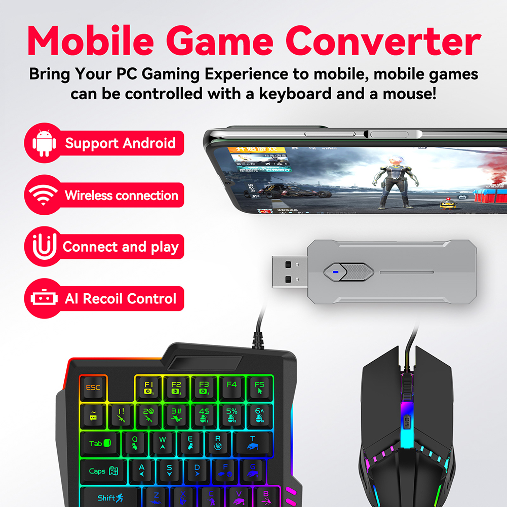 5 in 1 Mobile Controller Gamin - đánh giá và giá Gaming Keyboard And Mouse Converter For Mobile
