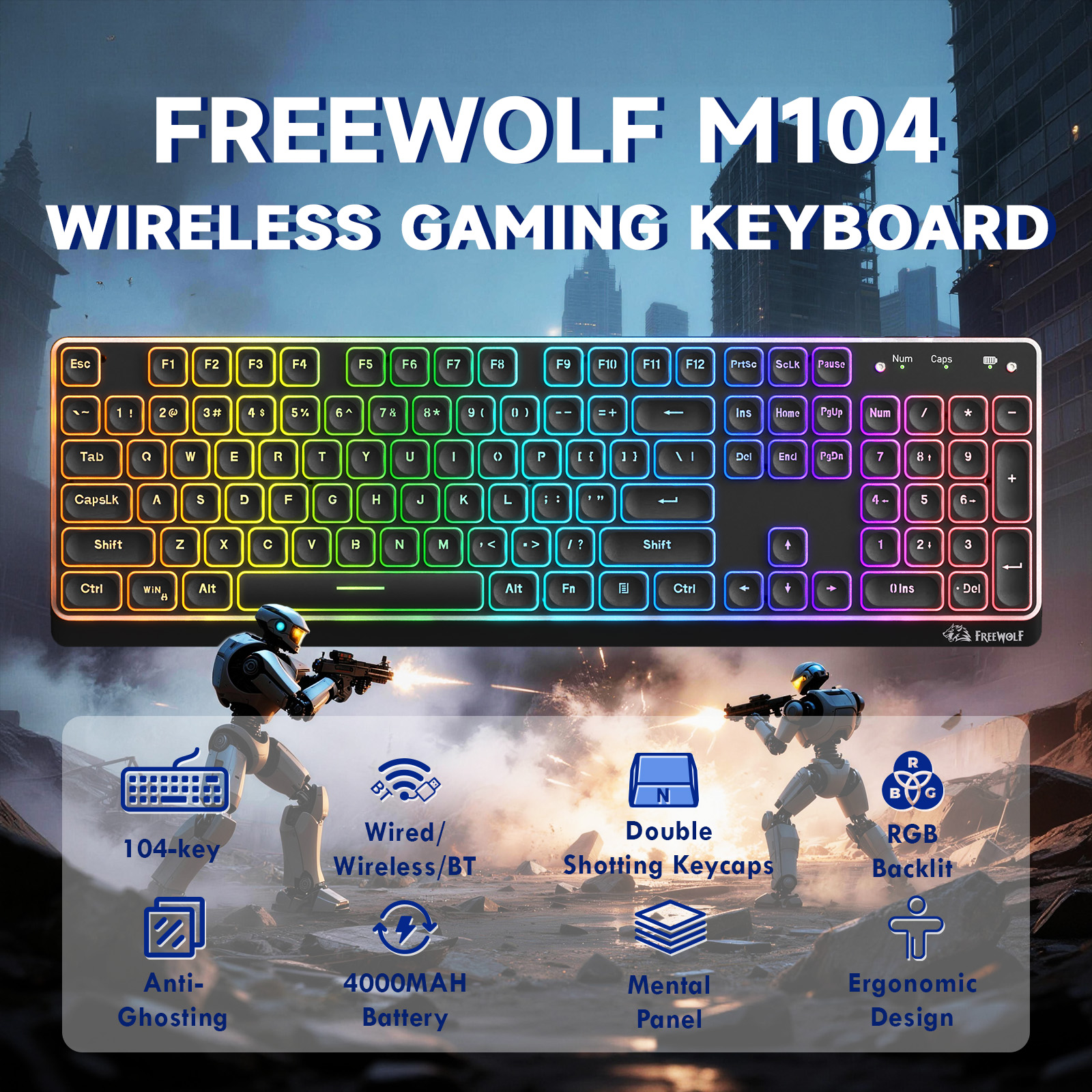 ZIYOULANG M104 Tri Mode Wirele - đánh giá và giá Keyboard Gaming Mac