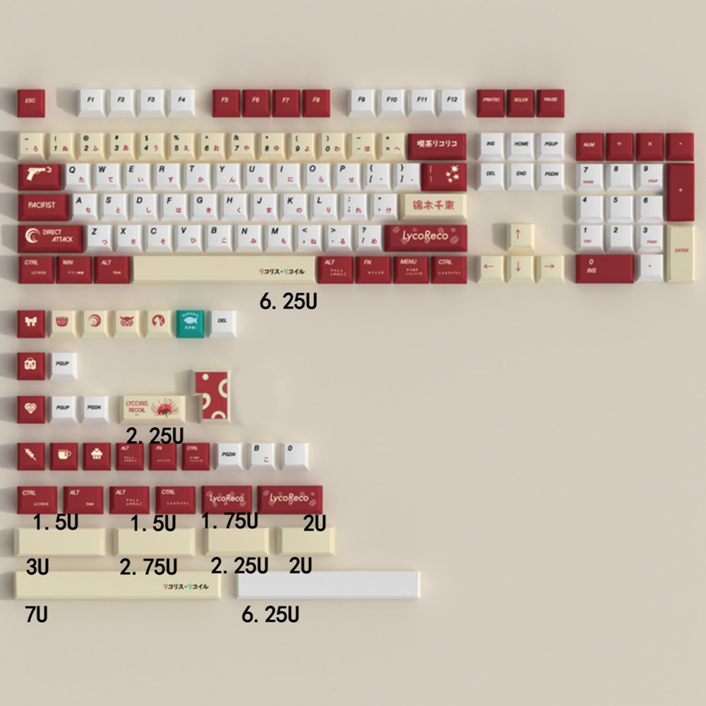 Lycoris Recoil Anime PBT Keyca - đánh giá và giá Gaming Keyboard Ergonomic